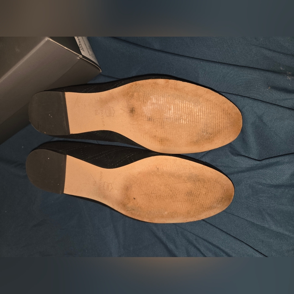 Ruthie Quilted Suede Cap Toe Flats sz 7 Ann Taylor - Picture 6 of 6